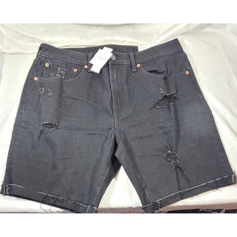 American Eagle Men's‎ Flex Athletic Fit Above the Knee Jean Shorts - Black - 34